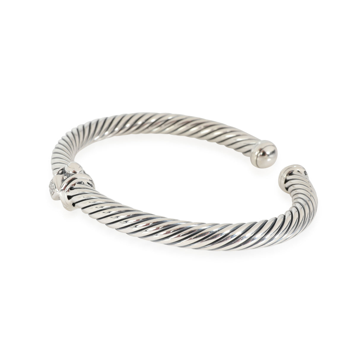 David Yurman Renaissance Diamond Cuff in  Sterling Silver 0.03 CTW