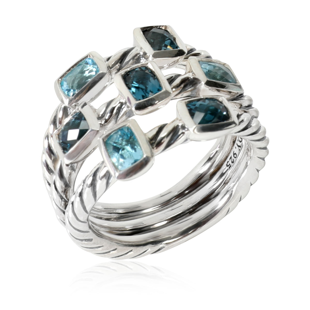 David Yurman Confetti Blue Topaz Ring in  Sterling Silver