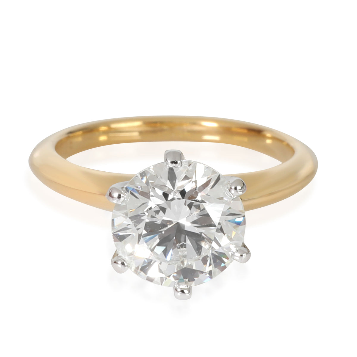 Tiffany & Co. Diamond Engagement Ring in 18K Yellow Gold/Platinum I VS1 2.34 CTW