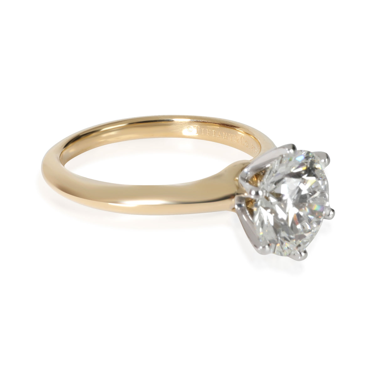 Tiffany & Co. Diamond Engagement Ring in 18K Yellow Gold/Platinum I VS1 2.34 CTW