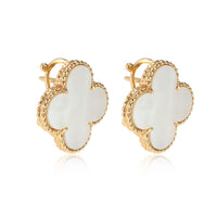 Van Cleef & Arpels Magic Alhambra Mother Of Pearl Earring in 18k Yellow Gold