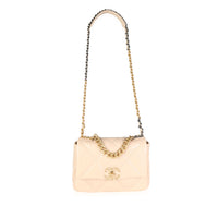 Chanel Beige Quilted Lambskin Chanel 19 Medium Flap Bag