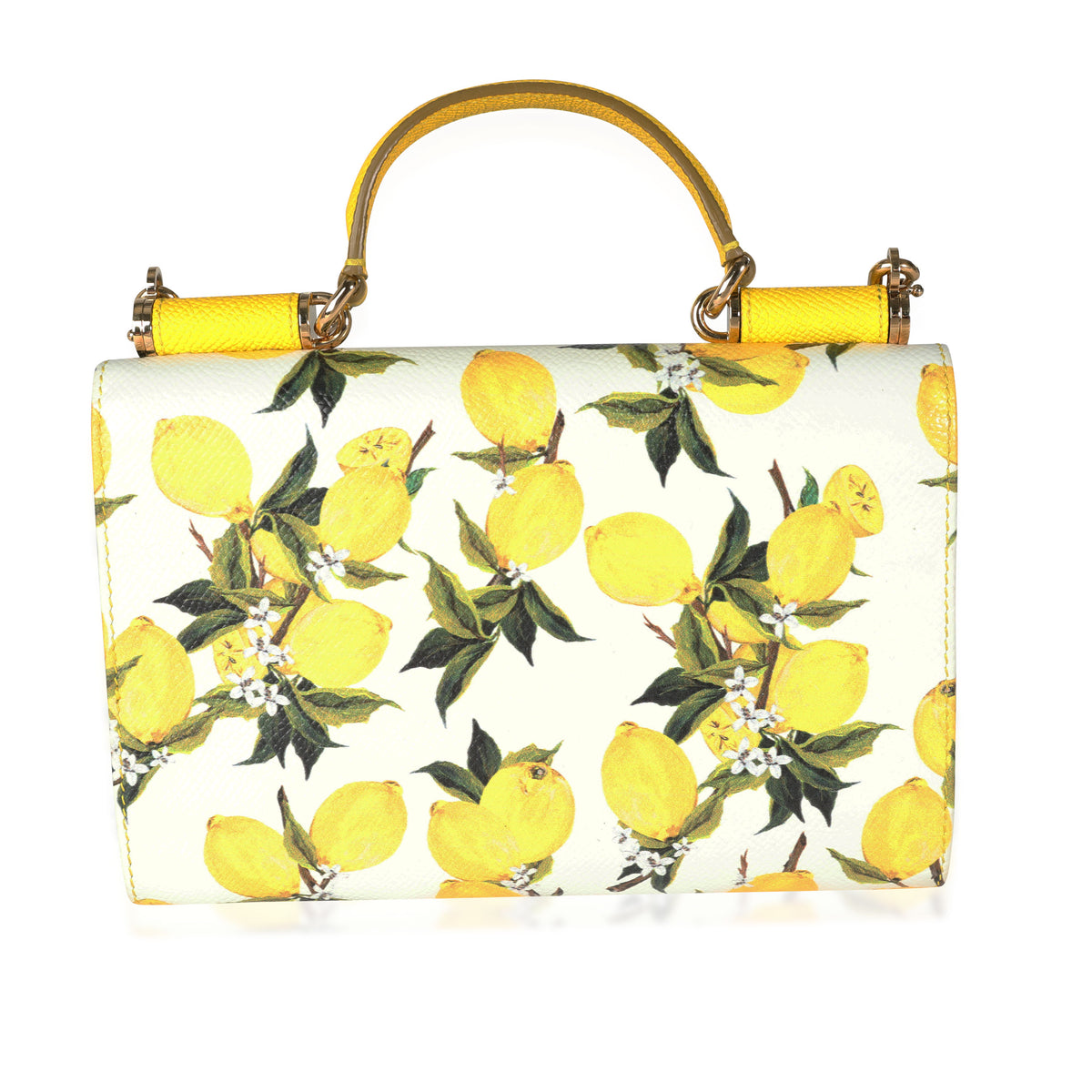 Yellow Sicily small dauphine-leather handbag