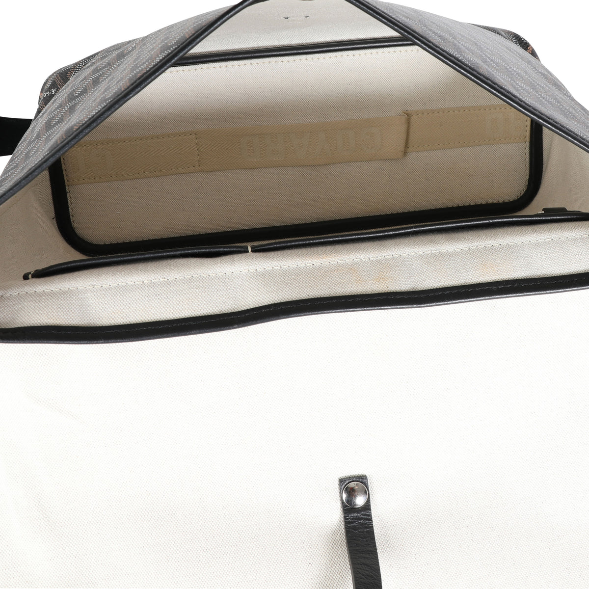 GOYARD-Herringbone-CAPETIEN-MM-PVC-Leather-Shoulder-Bag-Black