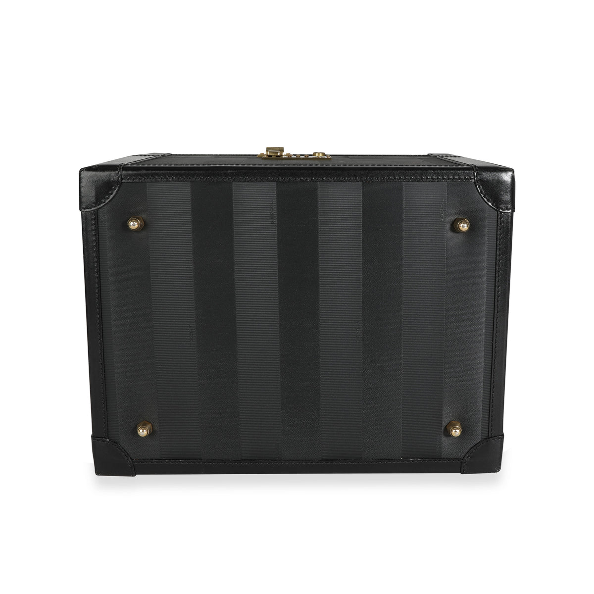 Fendi Vintage Black Pequin & Smooth Leather Train Case