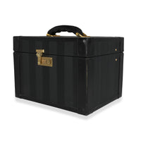 Fendi Vintage Black Pequin & Smooth Leather Train Case