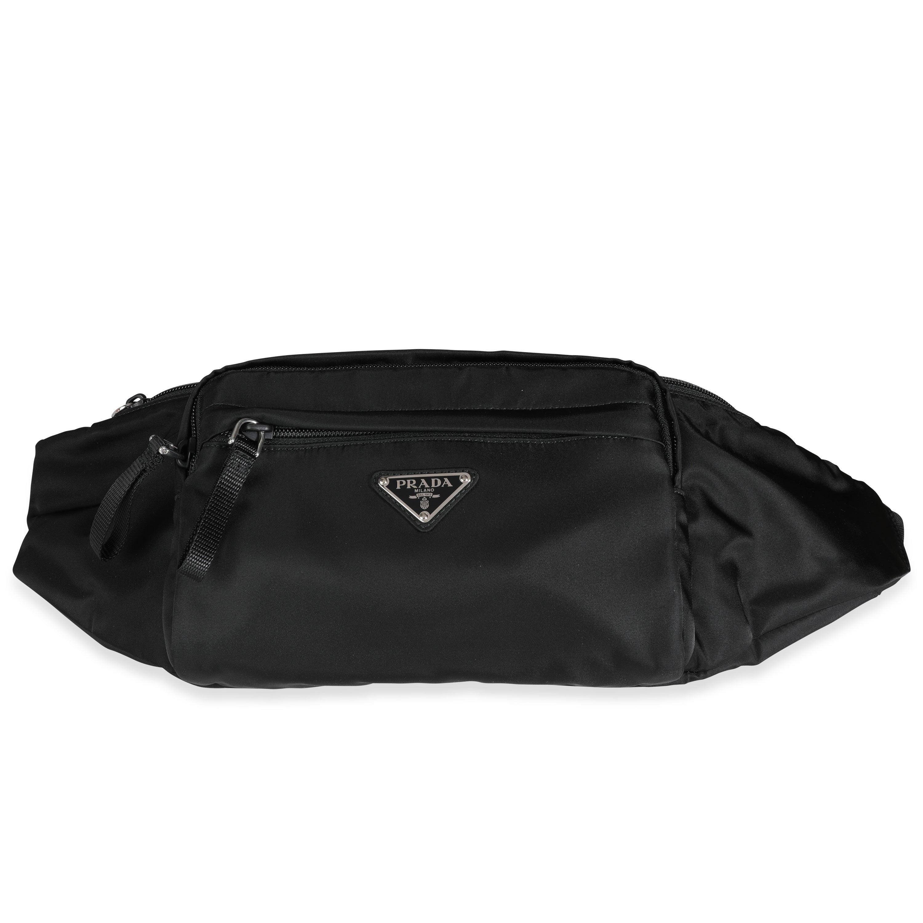 Prada Unisex Marsupio Belt Waist Bag Black Nylon Tessuto Fanny Pack 2VL005