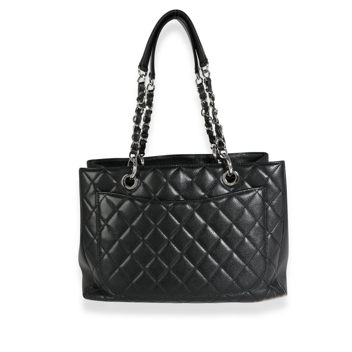 Chanel Black Quilted Caviar Grand Shopping Tote Gold Hardware, 2015 (Very Good), Womens Handbag