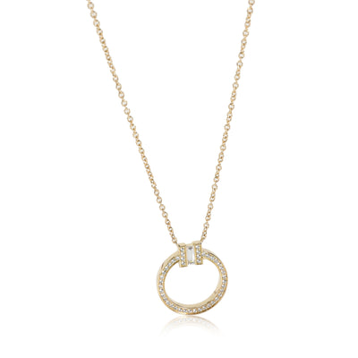 Tiffany & Co. T Diamond Circle Pendant in 18k Yellow Gold 0.14 CTW