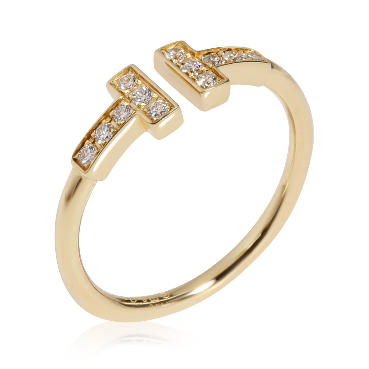 Tiffany & Co. T Diamond Fashion Ring in 18k Yellow Gold 0.13 CTW