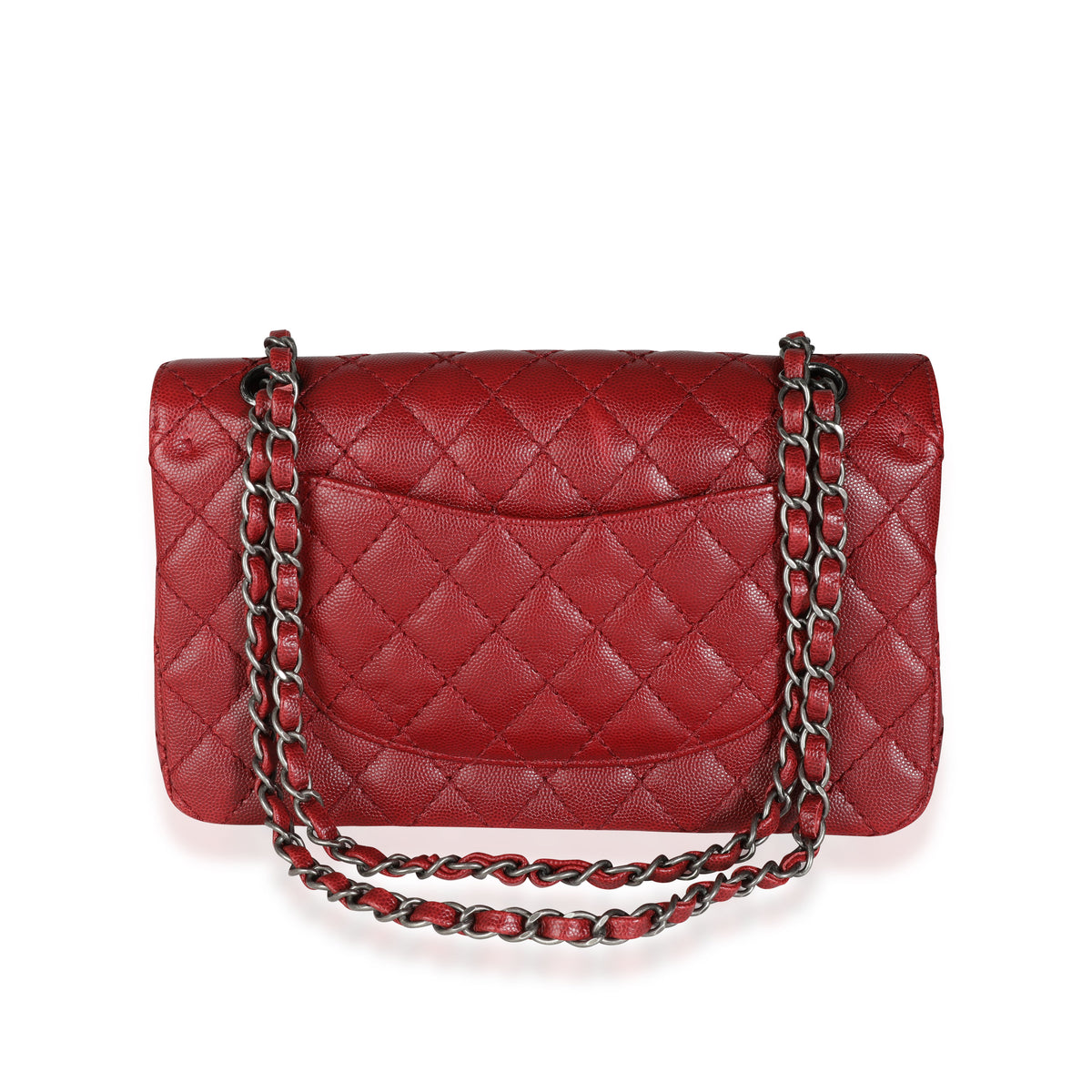 Chanel Dark Red Quilted Caviar Medium Classic Double Flap Bag, myGemma