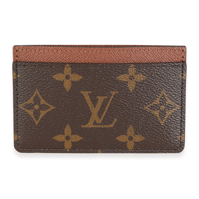 Louis Vuitton Armagnac Leather & Monogram Canvas Card Holder