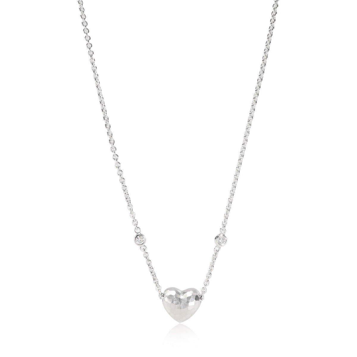Sterling Silver 0.04ctw Diamond Heart Necklace