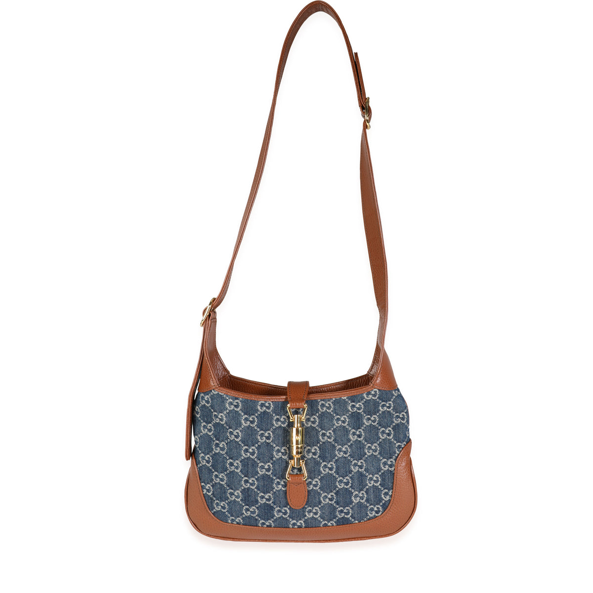 Gucci Blue Denim & Brown Leather Jackie 1961 Small Bag