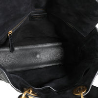 Christian Dior Black Cannage Quilted Grained Calfskin Large Lady Dior Bag