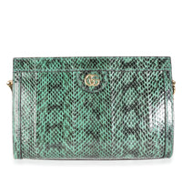 Gucci Emerald Snakeskin Small Ophidia Shoulder Bag