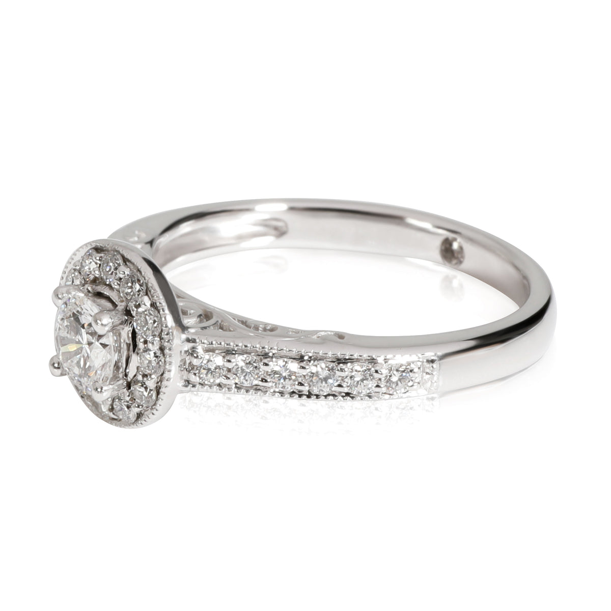 Leo Diamond Engagement Ring in 18K White Gold G-H I1-I2 0.51 CTW