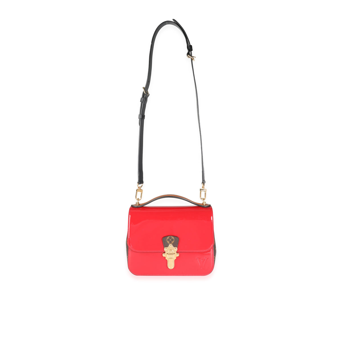 Louis Vuitton Cherrywood Handbag Vernis with Monogram Canvas BB at