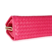 Bottega Veneta Vintage Pink Intrecciato Woven Leather Kiss Lock Frame Bag