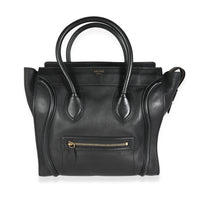 Céline Black Calfskin Leather Mini Luggage Tote