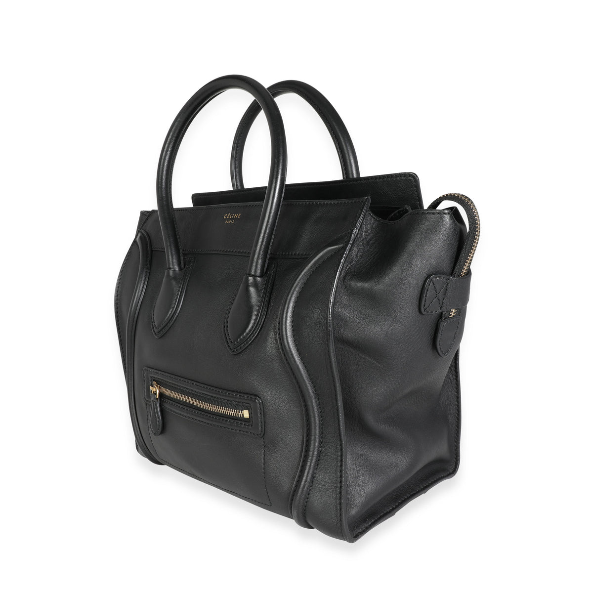 Céline Black Calfskin Leather Mini Luggage Tote