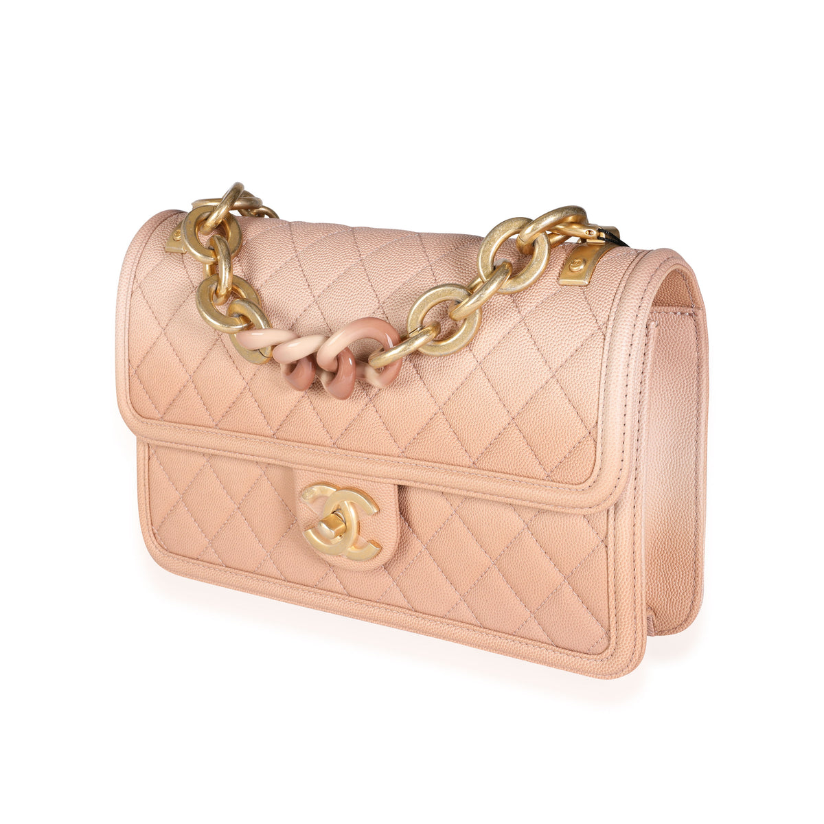 Chanel Sunset on The Sea Flap Bag in Coral Pink Caviar
