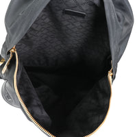 Versace Black Nylon & Black Goatskin Gold Studded Palazzo Medusa Backpack