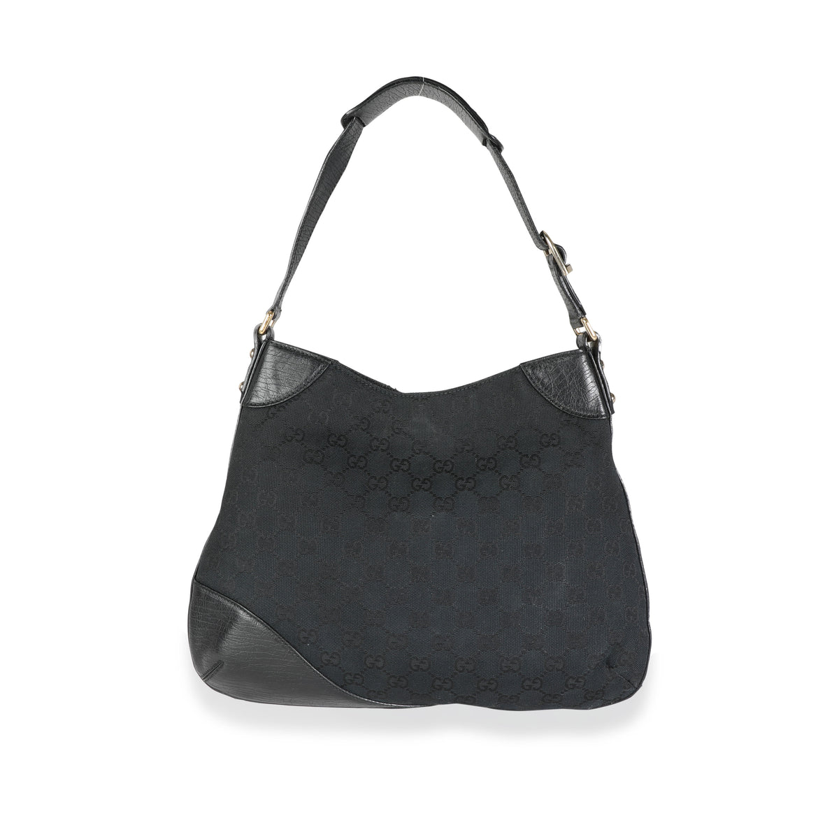 Gucci Black GG Canvas Web Horsebit Hasler Hobo