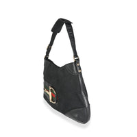 Gucci Black GG Canvas Web Horsebit Hasler Hobo