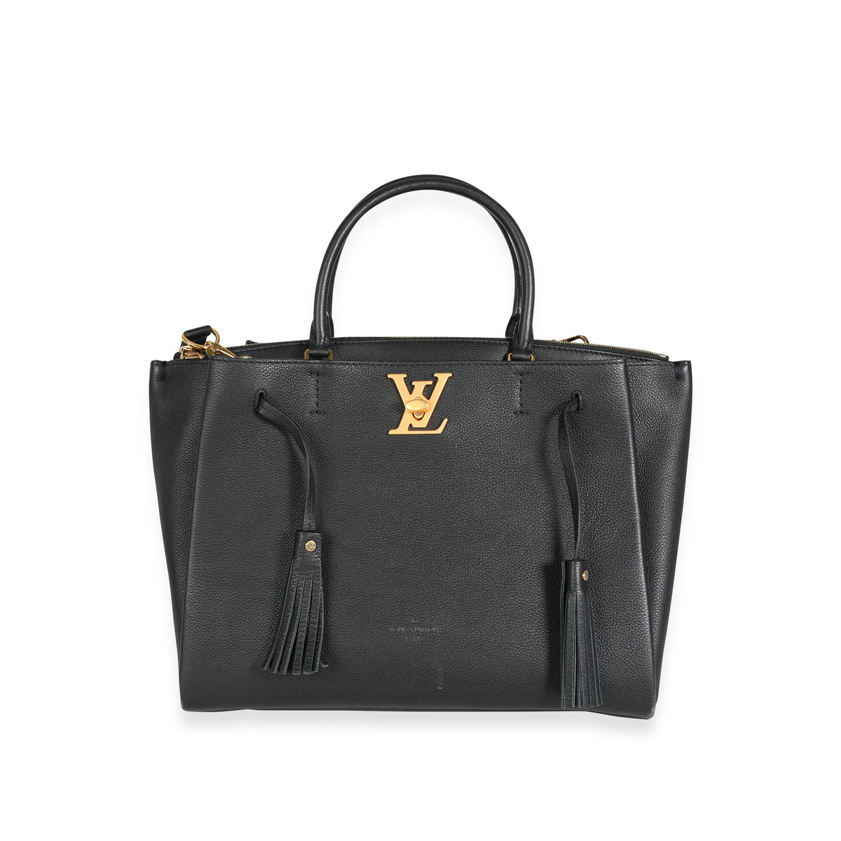 Louis Vuitton Black Grained Calfskin Lockmeto Tote