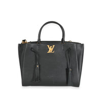 Louis Vuitton Black Grained Calfskin Lockmeto Tote