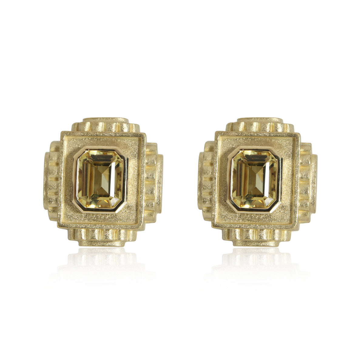 Kieselstein-Cord Citrine Earrings in 18K Yellow Gold