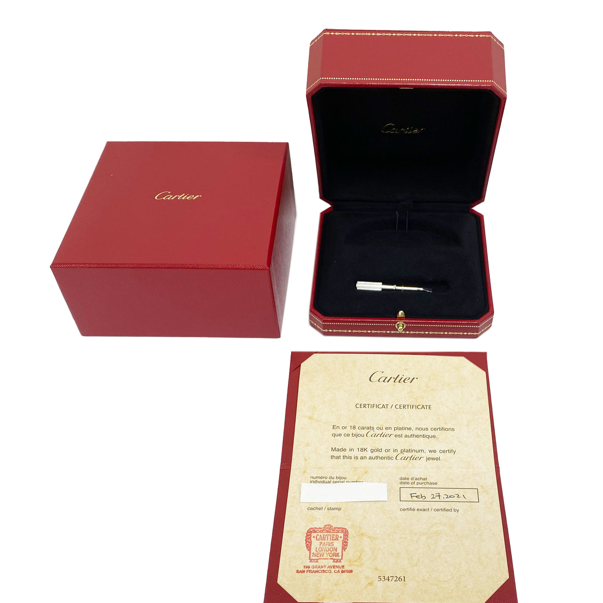 Cartier Love Diamond Bracelet With 10 Diamonds in 18k White Gold 0.21 CTW