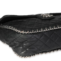 Chanel Black Quilted Lambskin Chain Around Maxi Flap Bag