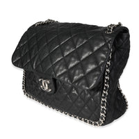 Chanel Black Quilted Lambskin Chain Around Maxi Flap Bag