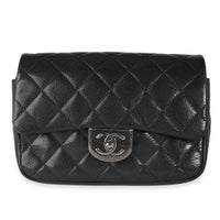 Chanel Black Quilted Calfskin Double Carry Waist Chain Bag