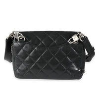 Chanel Black Quilted Calfskin Double Carry Waist Chain Bag