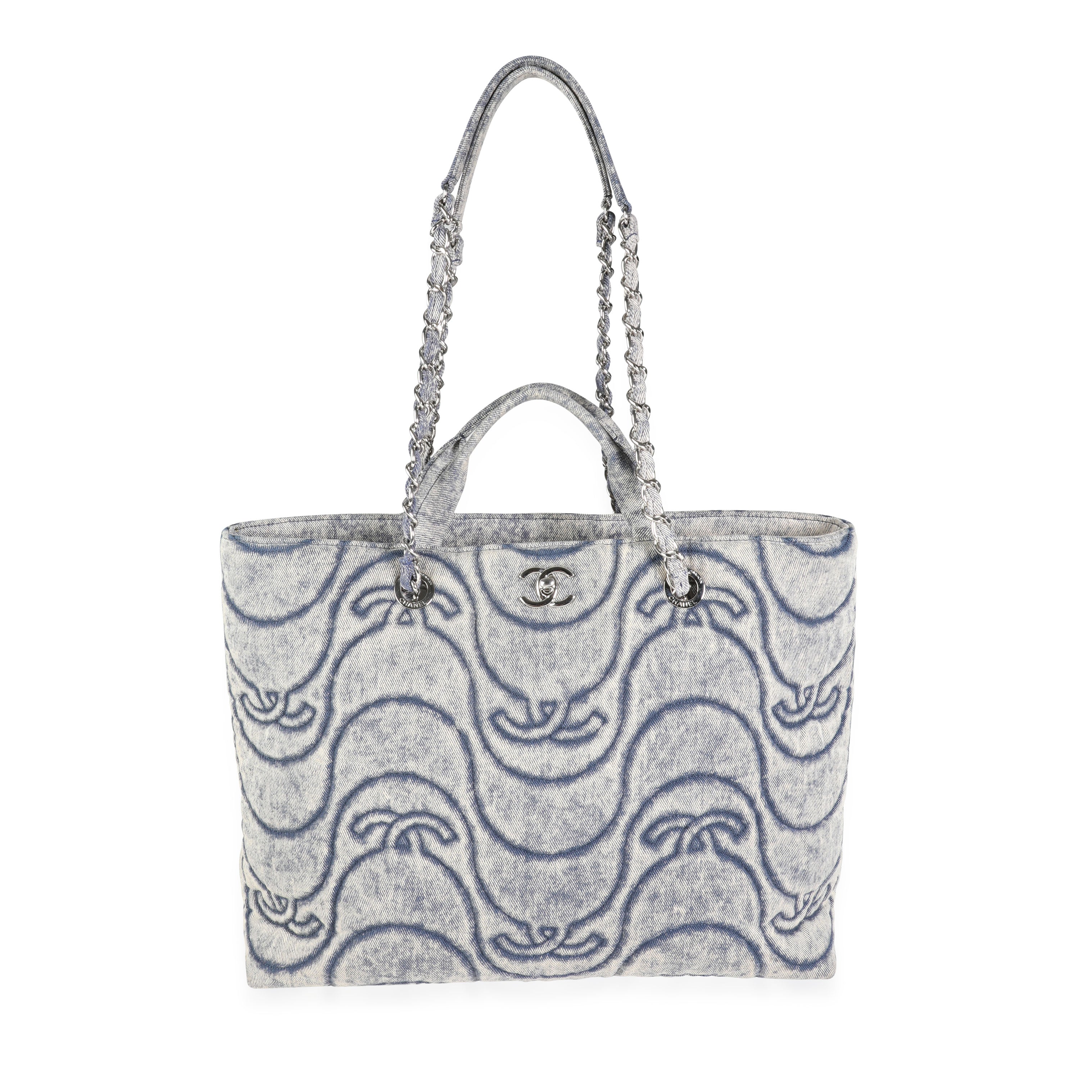 Chanel Stone Washed Denim CC Wave Shopping Bag, myGemma