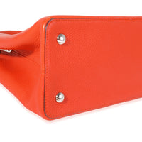 Orange Taurillon Leather Capucines MM