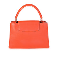 Orange Taurillon Leather Capucines MM