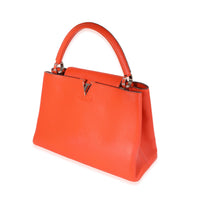 Orange Taurillon Leather Capucines MM