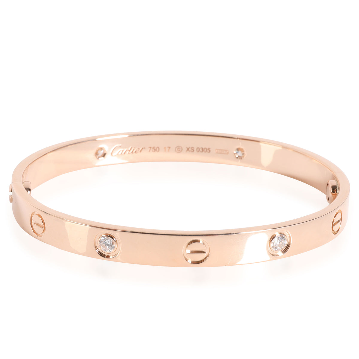 Cartier Love Diamond Bracelet in 18k Rose Gold 0.42 CTW