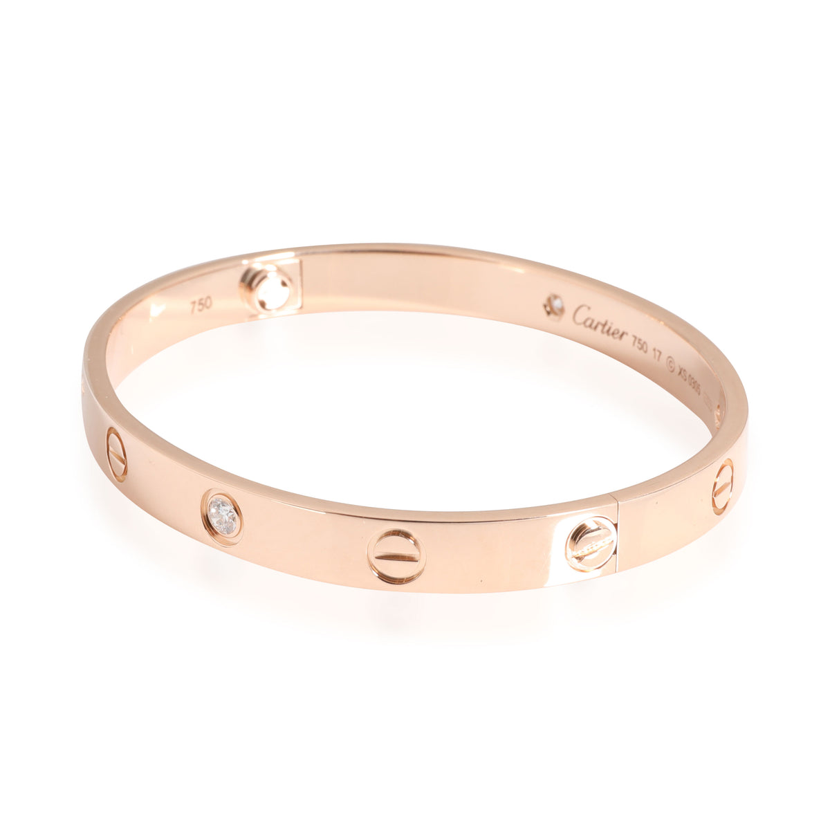 Cartier Love Diamond Bracelet in 18k Rose Gold 0.42 CTW