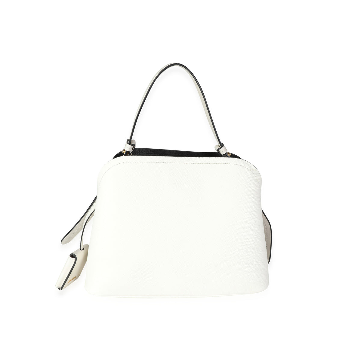 Prada White Saffiano Leather Matinée Handbag