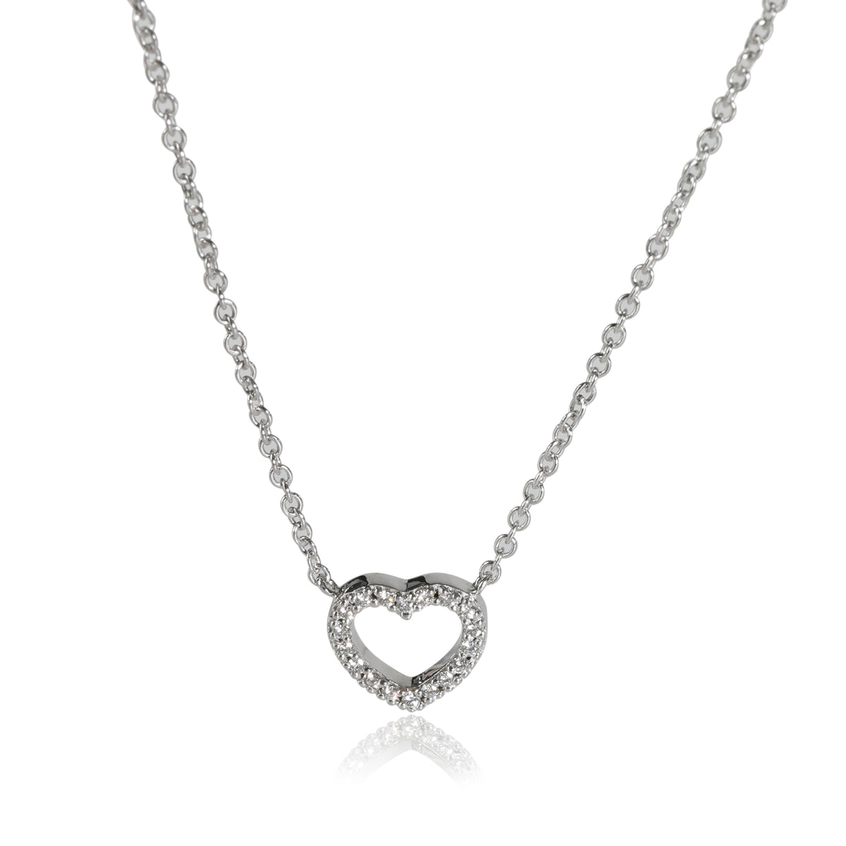 Tiffany & Co. Diamond Heart Pendant in 18k White Gold 0.06 CTW