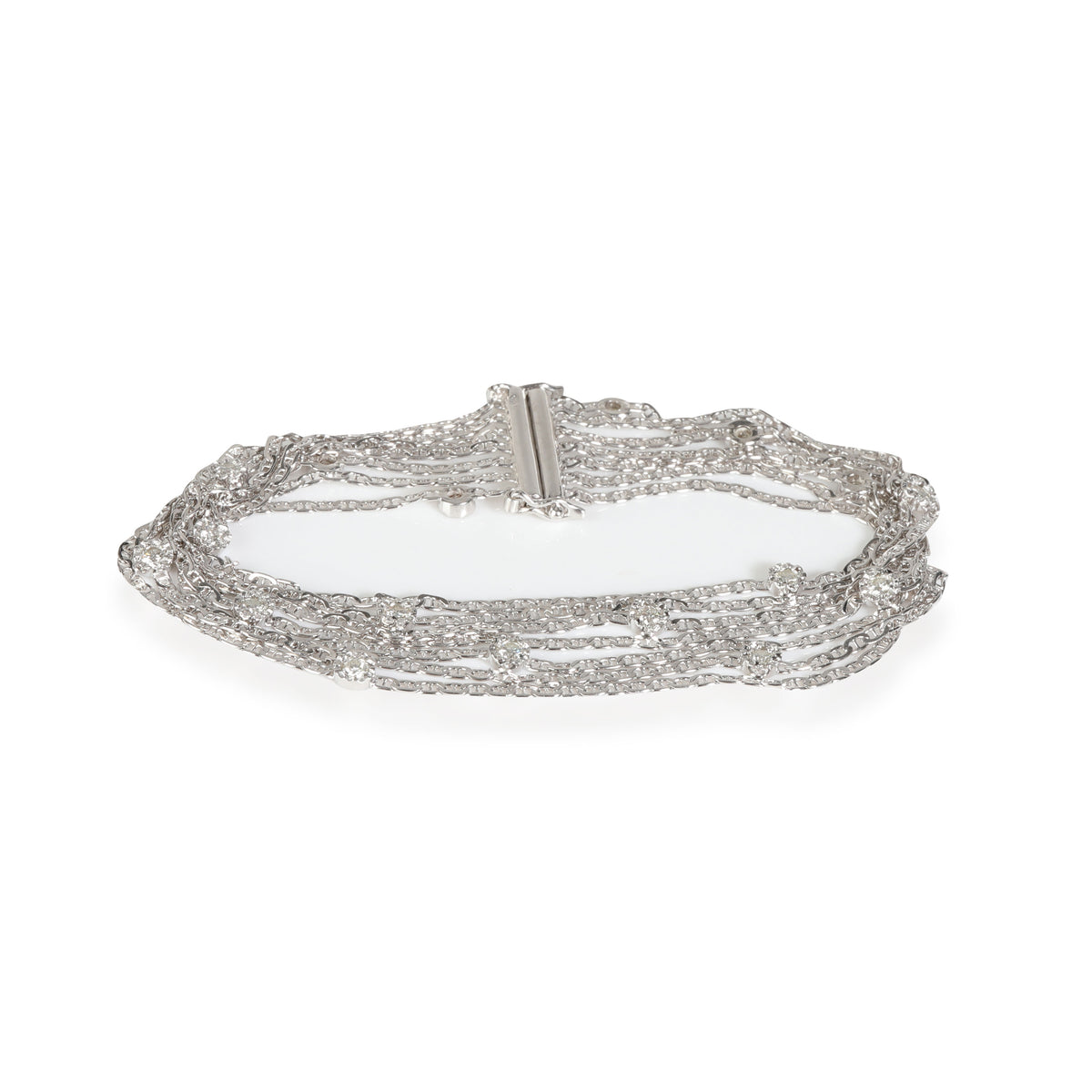 Diamond 7 Strand Bracelet in 18k White Gold 0.6 CTW