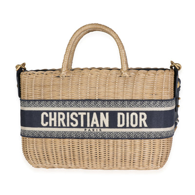 Christian Dior Oblique Jacquard Wicker Basket Bag myGemma Item