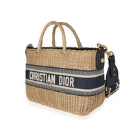 Christian Dior Oblique Jacquard Wicker Basket Bag