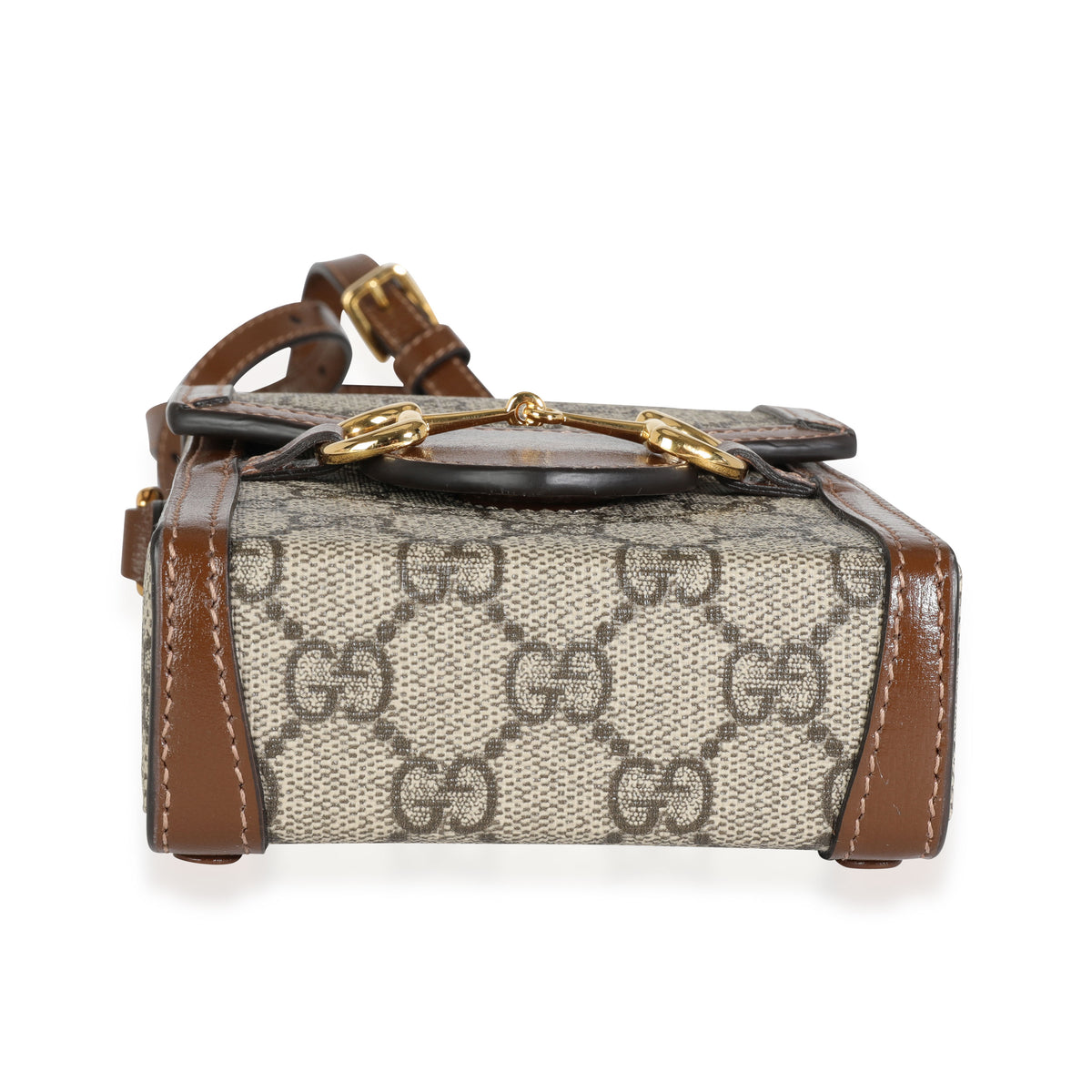 Gucci White Leather & GG Canvas 1955 Horsebit Bag, myGemma, SG