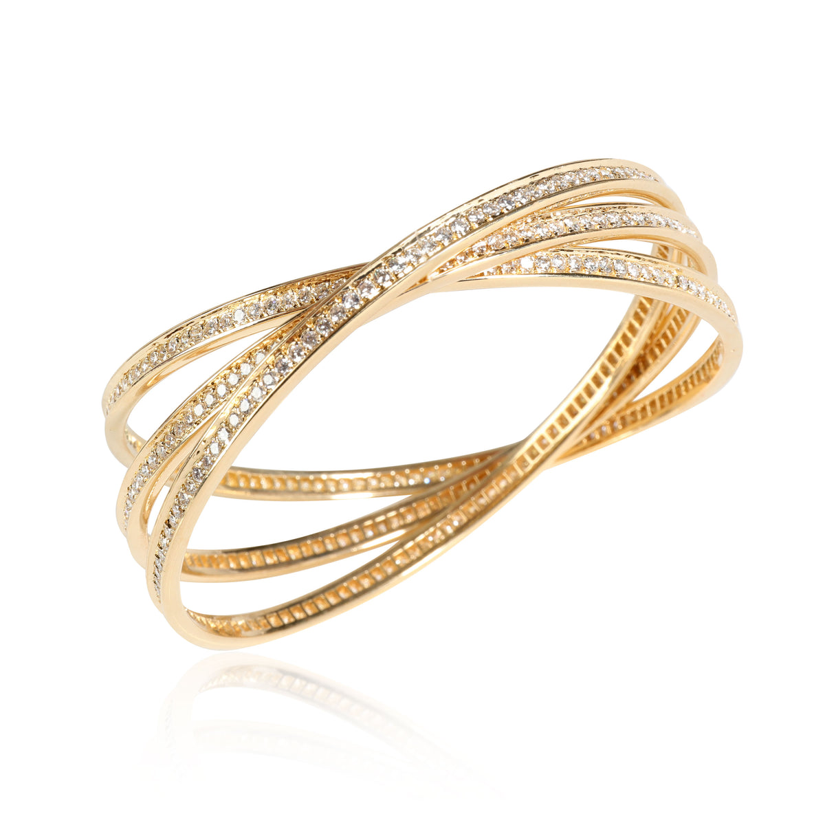 Cartier Trinity Diamond Bangle in 18K Yellow Gold